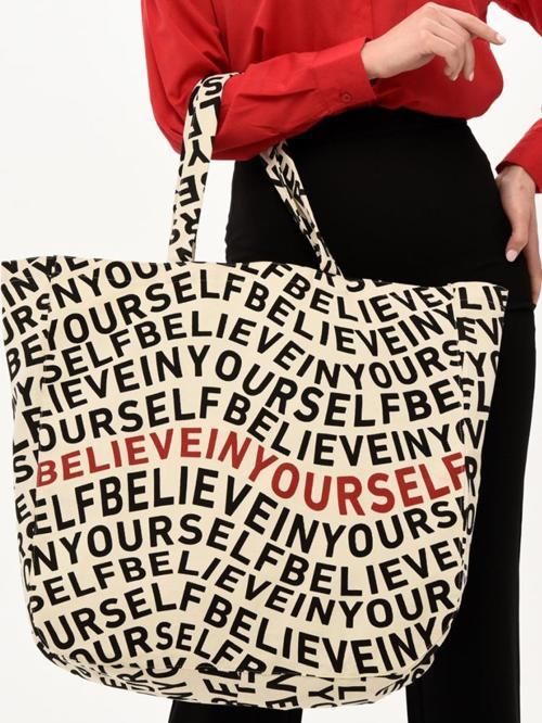 Bagg Belive in Yourself Baskılı Bez Çanta - StandartStandart