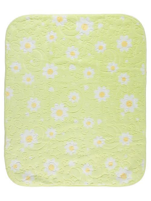 Papatya Desenli Battaniye - YeşilStandart