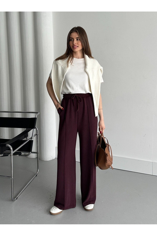 Bordo Yıkamalı Eşofman Altı - 3742