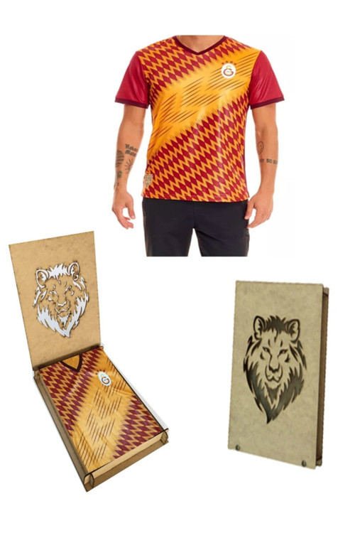 Forma Taraftar Fan T-Shirt Sarı Aslan Ahşap Kutulu