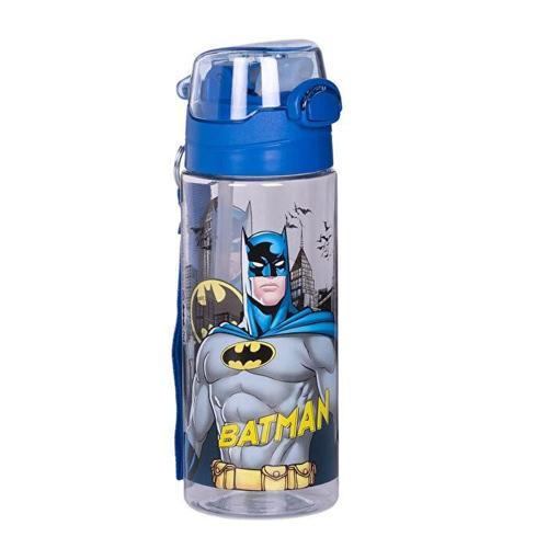 Erkek Çocuk Matara 500 ml Mavi Renk 1 Adet Batman Plastik Lisanslı Okul Matarası Süper Kahraman Pipetli Suluk