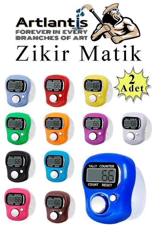 Zikir Matik 2 Adet Hediyelik Dua Tespihat Sayacı Tesbih Pilli Lcd Ekranlı Parmak Yüzük Zikir Matik