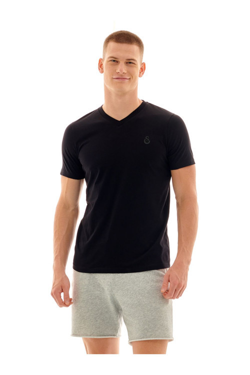 Erkek Basic V Yaka T-Shirt E221227