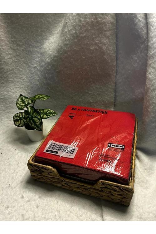 Fantastık Peçete 40X40 Cm Cıssan Peçetelik Kırmızı Renk 2'Li Takım