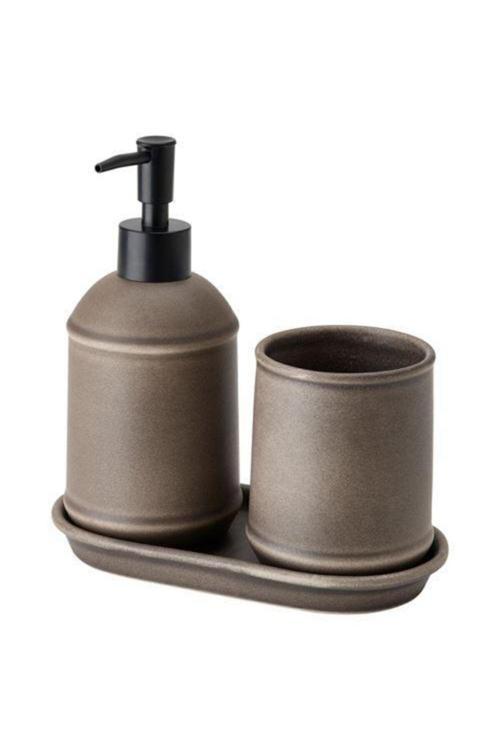 3 Parça Banyo Seti Sabunluk Fırçalık Tvalsjön