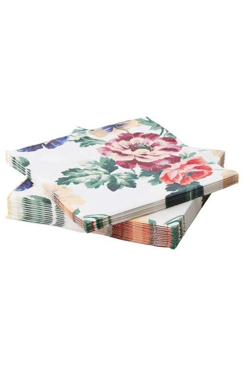 Üç Katlı 60 Adet 33X33 Cn Ticaret Çiçek Desenli Peçete