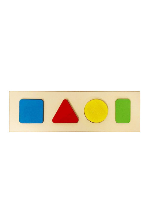 Ahşap Geometrik Şekillerle Öğrenme Eğitici Oyunu 4'Lü