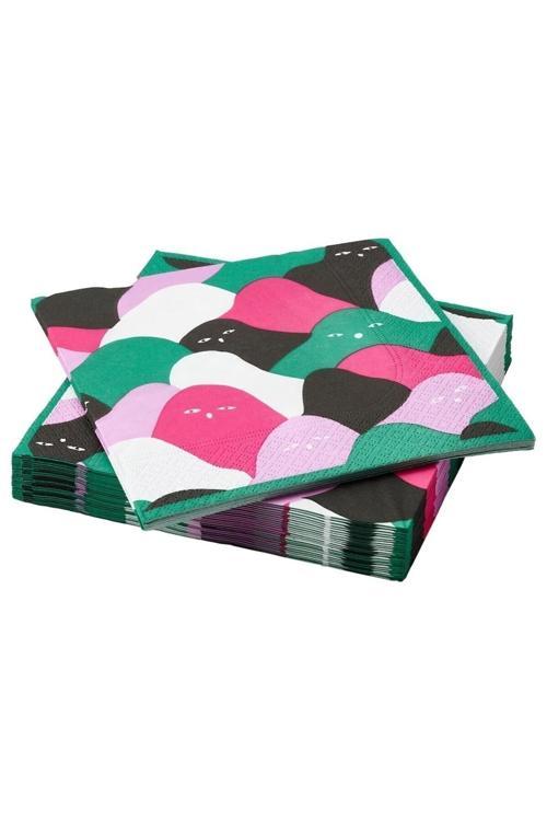 Palpfjaril 33X33 Cm Çok Renkli Desenli 60 Adet Peçete 2 Paket