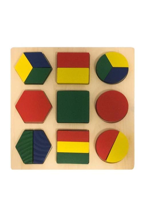 Geometrik Şekiller Üç Parça Puzzle