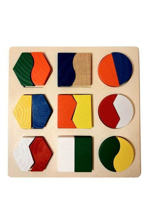 Geometrik Şekiller Iki Parça Puzzle