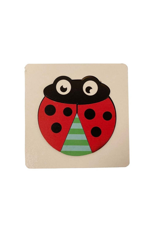 Mini Ahşap Uğur Böceği Puzzle