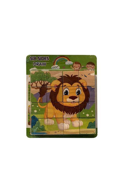16'Lı Ahşap Küp Eğitici Puzzle
