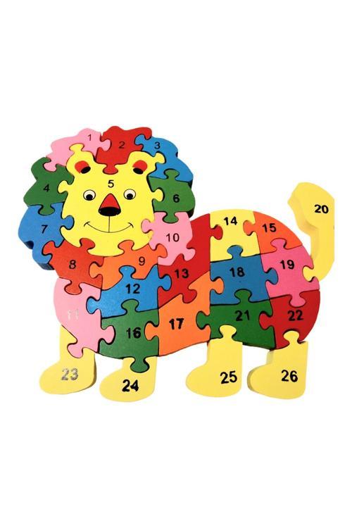 Harfleri Ve Sayıları Öğreniyorum Eğitici Aslan Puzzle