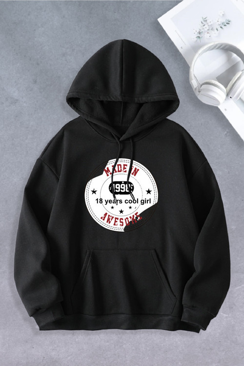 Unisex Kadın Erkek 18 years cool girl baskılı sweatshirt 2 İPLİK