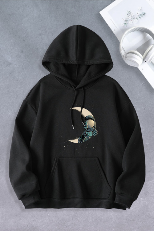 Unisex Kadın Erkek Ay Astronot Modeli Oversize Sweatshirt