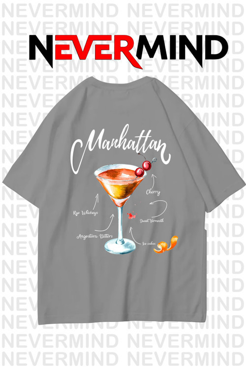 Unisex Manhattan Kokteyl Oversize Tişört