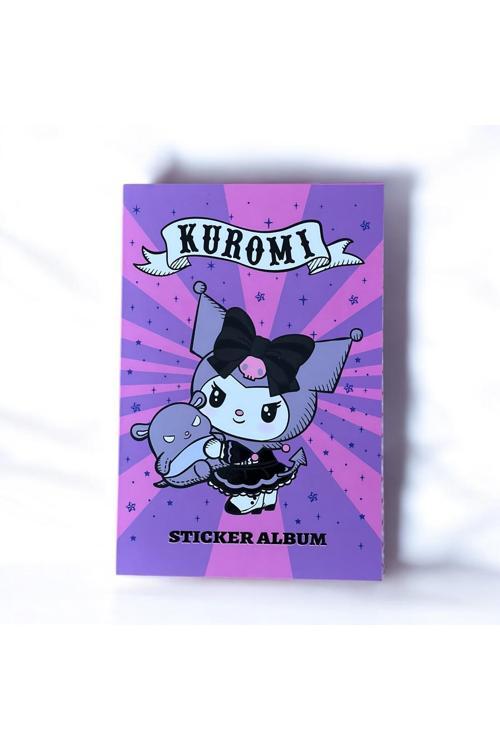 Mor-Pembe Kuromi Sticker Albümü → Kuromi Gotik Sticker Defteri - Mor Ve Pembe Çizgi Karakter Koleksi