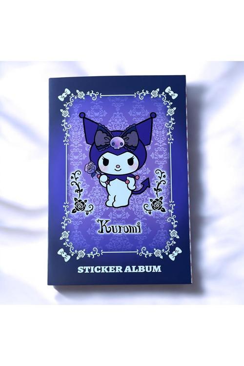 Lüks Gotik Kuromi Sticker Albümü → Kuromi Sticker Defteri - Gotik Tarz Ve Gül Motifleri