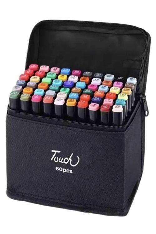 Marker Çift Taraflı Profesyonel Kalem Seti, Taşımalı Çantalı Premium Marker Keçeli Kalem