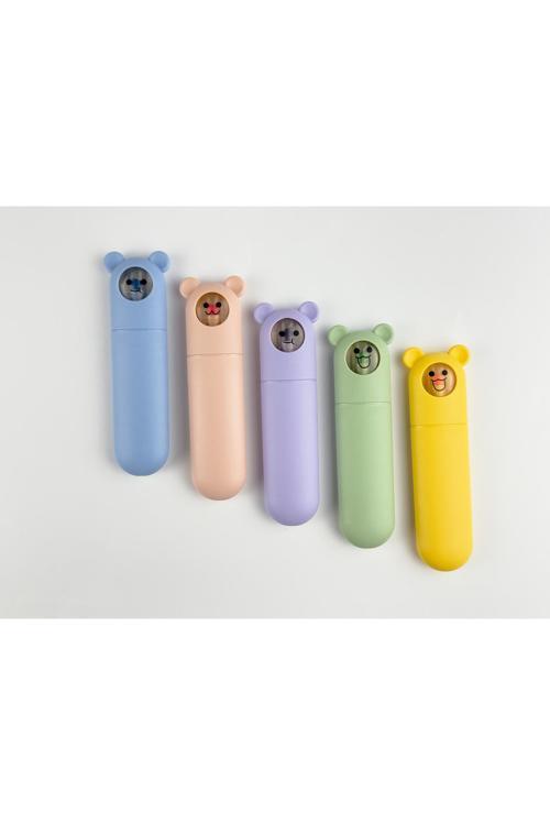 Pastel Renk Fosforlu Kalem Seti 6 Renk – Mikro Ayıcık Kapaklı Sevimli Highlighter Kalemler