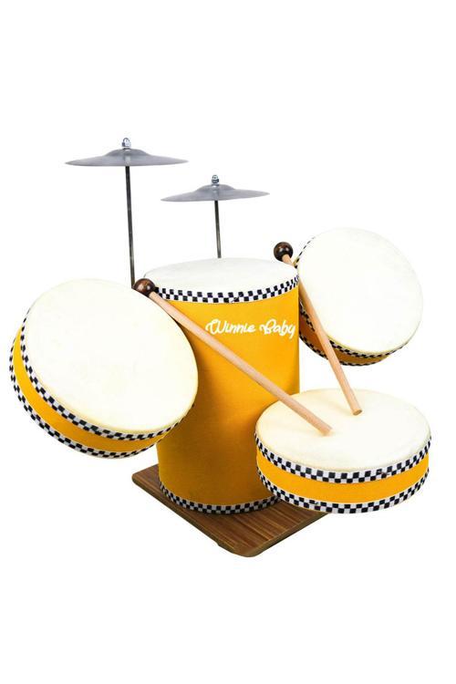 45 Cm  Deri Çocuklar İçin Bateri Seti (Sarı)