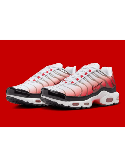 Air Max Plus White Black University Red Unisex Spor Ayakkabı - (HM9611-100)