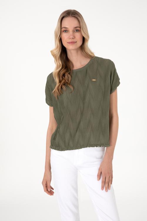 Bisiklet Yaka Kadın T-shirt 2104996