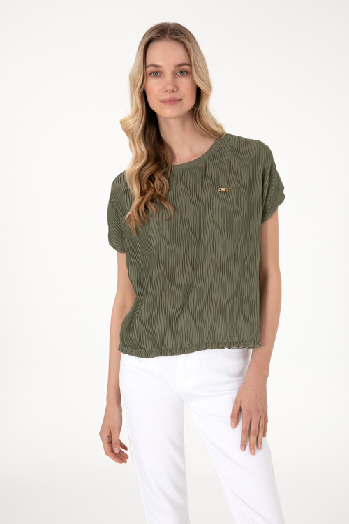 Bisiklet Yaka Kadın T-shirt 2104996