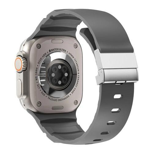Apple Watch 42mm Zore KRD-145 Metal Tokalı Silikon Kordon
