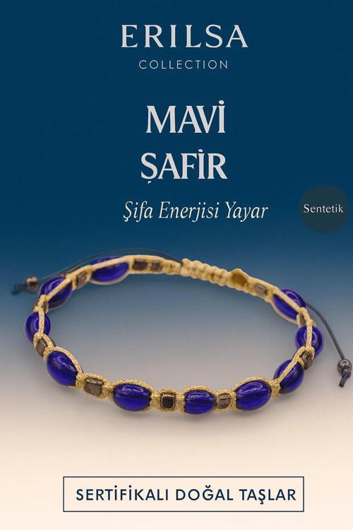 Sentetik Sertifikalı Mavi Safir Taşı Bileklik – Şifa Enerjisi Yayan El Yapımı Özel Takı