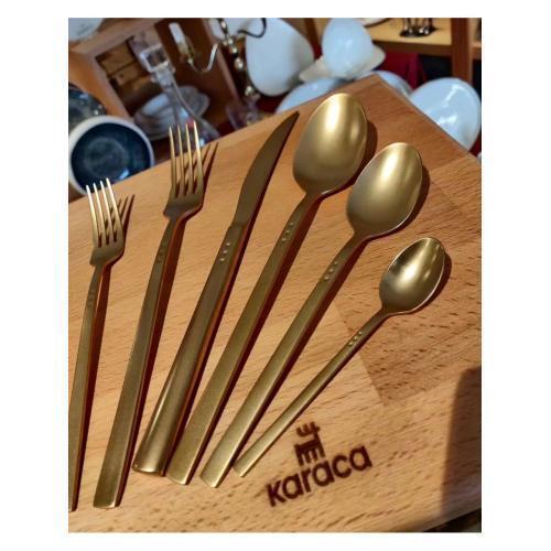 Starbeat Mat Gold 72 Parça Çatal kaşık Bıçak Takımı