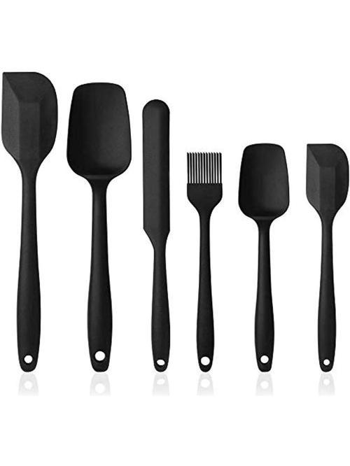 Siyah Silikon Spatula Kaşık Seti 6 Parça