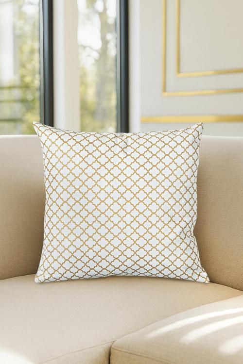 Duck Geo Kırlent Kılıfı Gold Bej 40x40