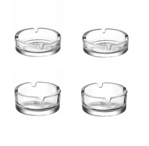 keyf cam küllük - 4 lü kül tablası seti küçük-büyük