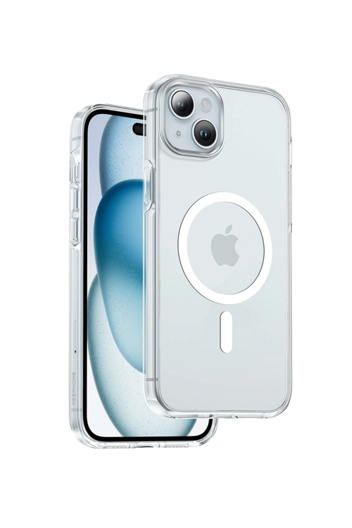 iPhone 15 Pro Uyumlu Manyetik Şarj Uyumlu Non-Yellow Şeffaf Kılıf