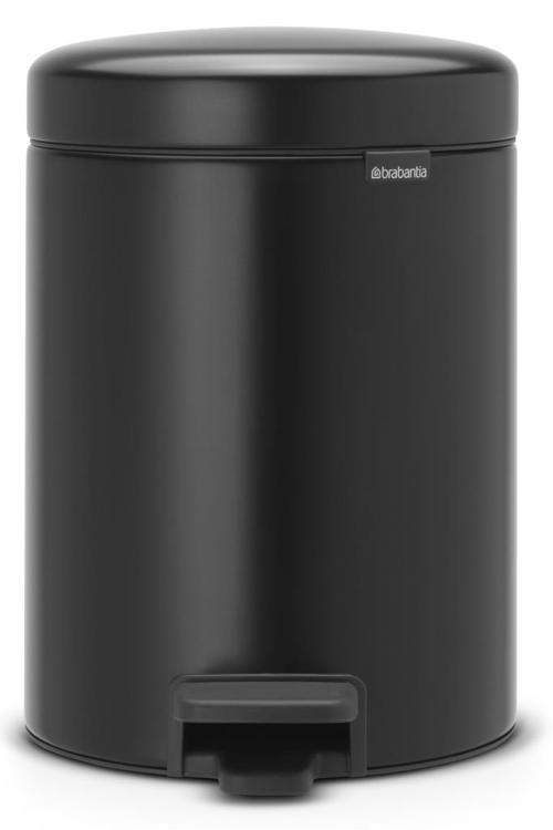 Newıcon Matt Black Pedallı Çöp Kutusu 2x2l
