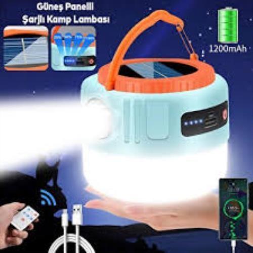 Ke47721 Güneş Panelli Kamp Feneri 1200 Mah
