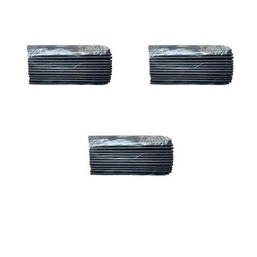 Dökme Kalın Kokteyl Buzlu İçecek Pipet - Düz - Siyah - 22 Cm. - 8 mm. -100 Adetlik 3 Paket
