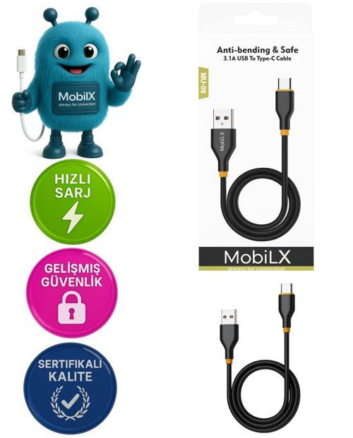 MobiLX 60W Silikon Type-C to Type-C Hızlı Şarj Kablosu
