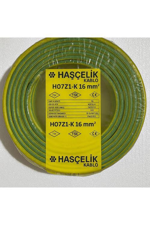 Hasçelik 1X16 Mm H07Z1-K 450/750 V Kablo (Sarı Yeşil) 100M