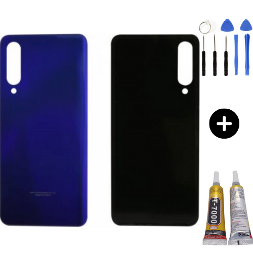 Xiaomi Mi 9 Lite Uyumlu Arka Pil Kapağı Mavi + Montaj Seti