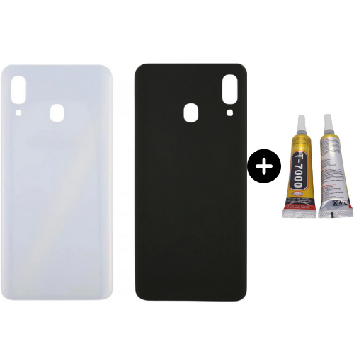 Samsung A30 SM-A305F Uyumlu Arka Pil Kapağı Beyaz + B7000