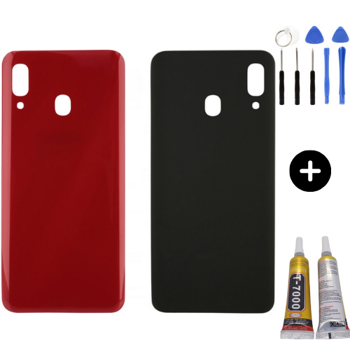 Samsung A30 SM-A305F Uyumlu Arka Pil Kapağı Kırmızı + Montaj Seti