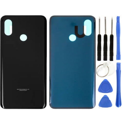 Xiaomi Mi 8 Uyumlu Arka Pil Kapağı Siyah + Tamir Seti