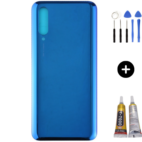 Xiaomi Mi A3 Uyumlu Arka Pil Kapağı Mavi + Montaj Seti