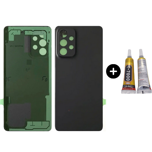 Samsung A73 5G SM-A736 Uyumlu Arka Pil Kapağı Siyah + B7000