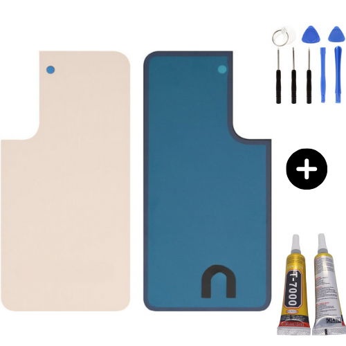 Samsung S22 Plus SM-S906 Uyumlu Arka Pil Kapağı Rose Gold + Montaj Seti