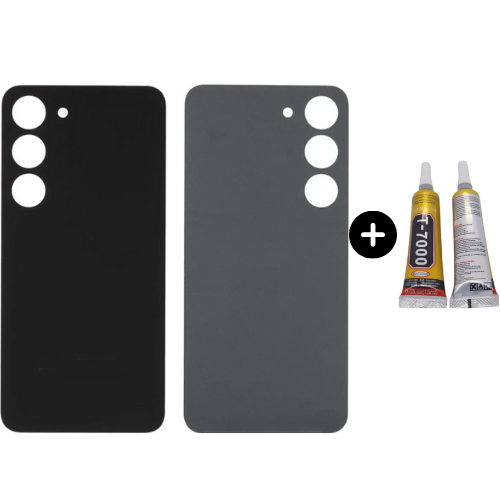 Samsung S23 SM-S911 Uyumlu Arka Pil Kapağı Siyah + B7000