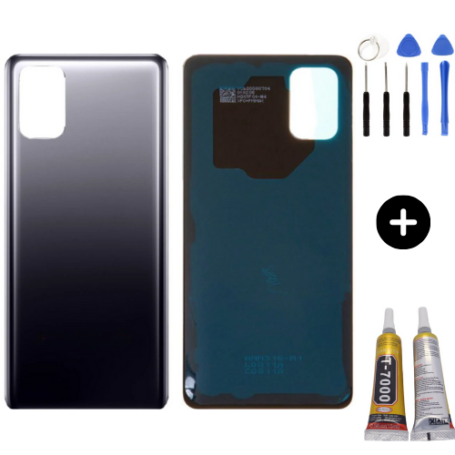 Samsung M31S SM-M317 Uyumlu Arka Pil Kapağı Siyah + Montaj Seti