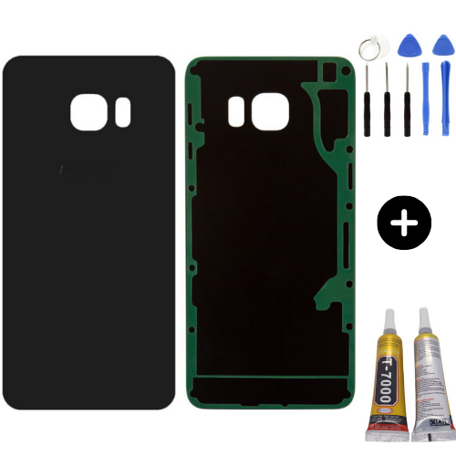 Samsung S6 Edge Plus SM-G928 Uyumlu Arka Pil Kapağı Siyah + Montaj Seti